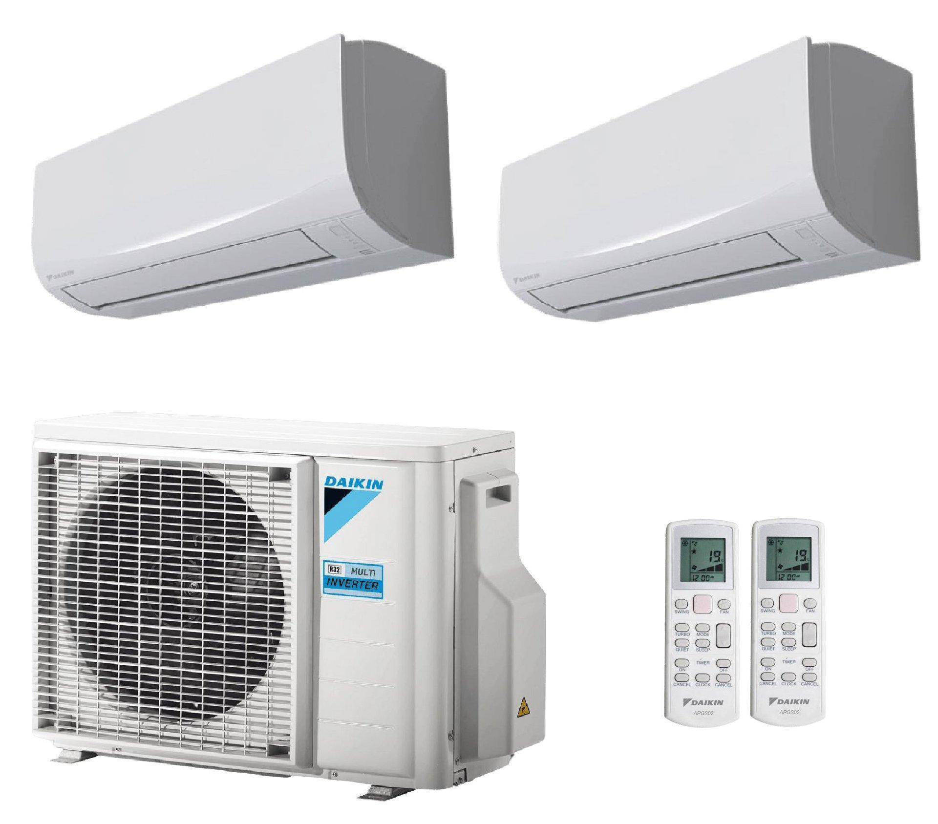 Sistema climatizzatore dual split Daikin inverter per due ambienti con unitu00e0 interne ed esterna